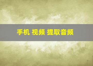 手机 视频 提取音频